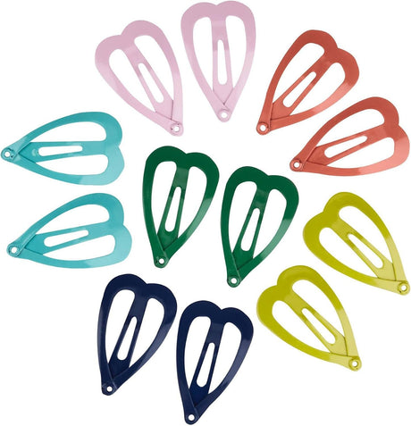 scünci Heart Hair Snap Clips - Assorted Colors, 12 count-043194359295-LR-365115-2-LR eShop