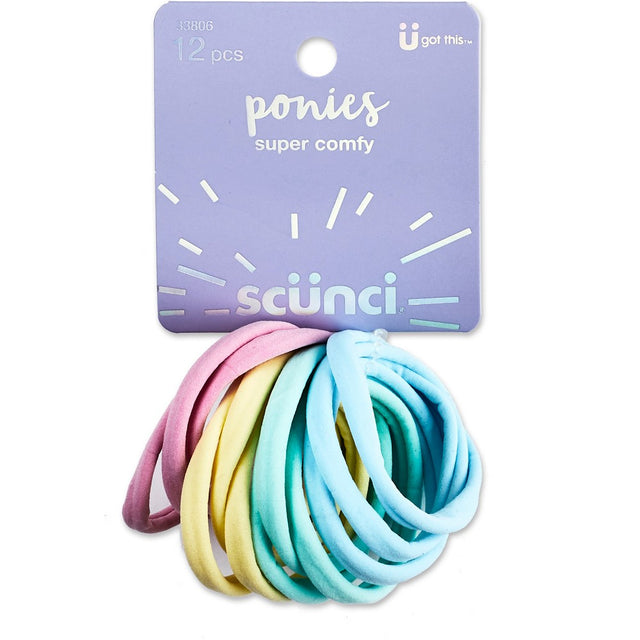scünci Kids Super Comfy Ponytailers - Assorted Pastels, 12 pack-043194338061-LR-340774-1-LR eShop