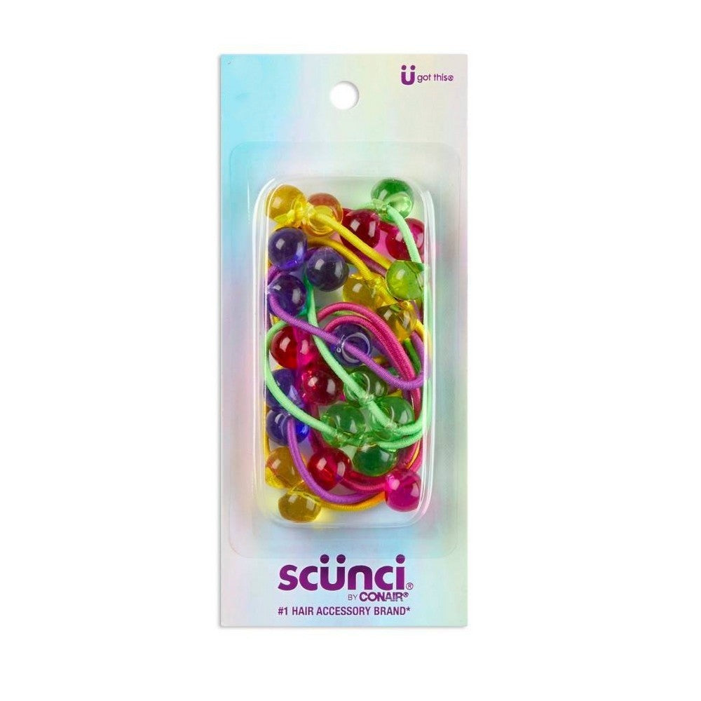 scünci Kids Twin Beads Hair Elastics - Multicolor, 10 count-043194104529-LR-360875-1-LR eShop