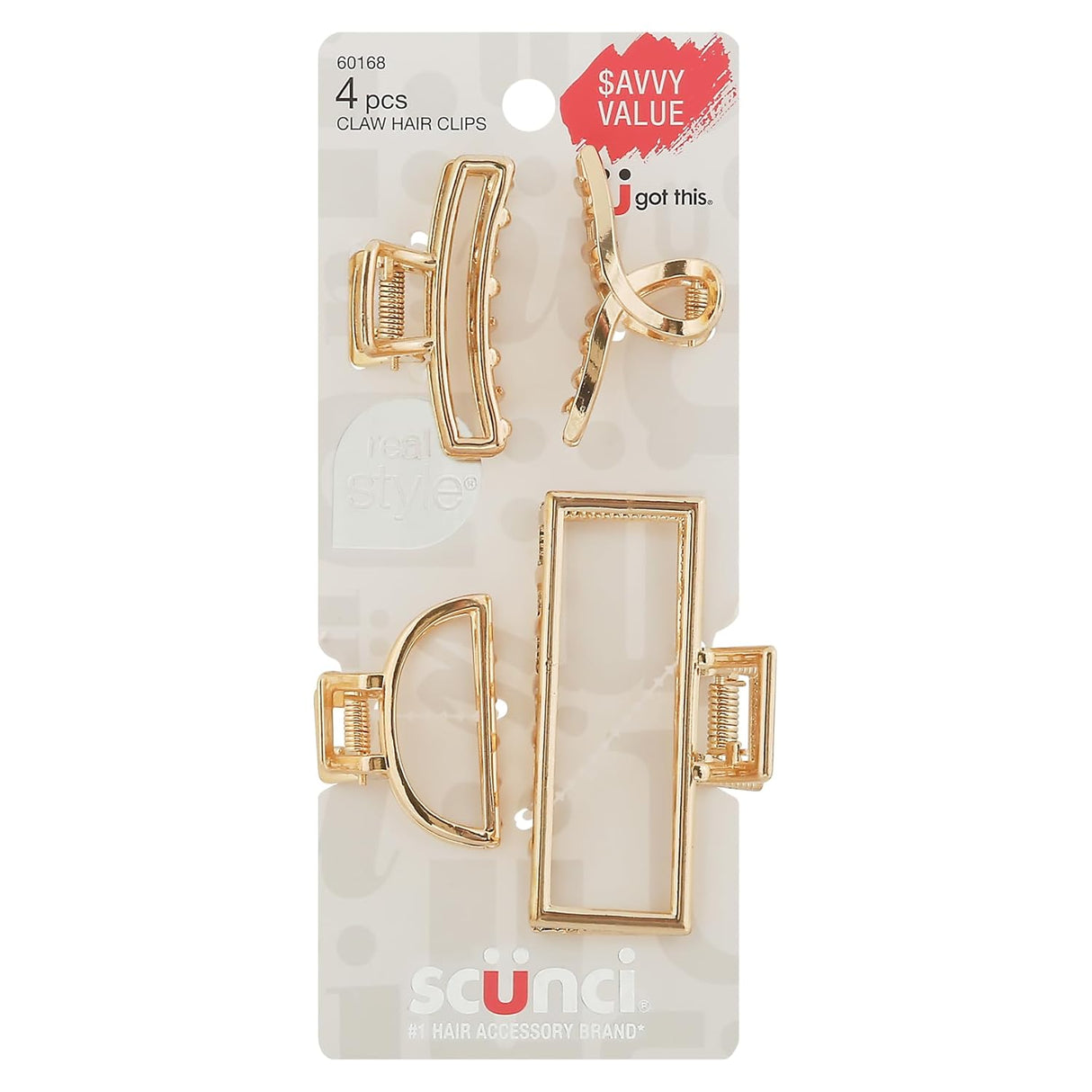 scünci Metal Claw Clips - Gold, 4 count-043194601684-LR-350158-1-LR eShop