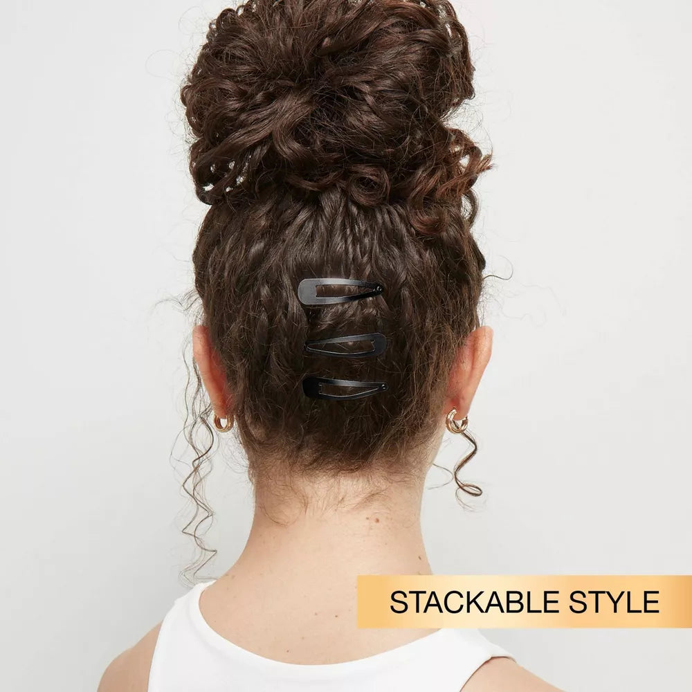 scünci Metal Snap Barrettes - Black, 12 count-043194169986-LR-179047-6-LR eShop