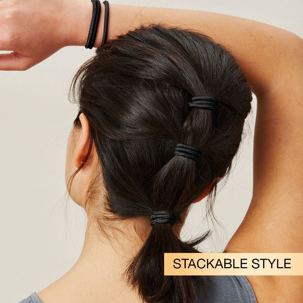 scünci No Damage 2X Stronger Elastic Hair Ties for All Hair - Black, 18 count-043194101412-LR-364128-7-LR eShop