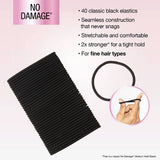 scünci No Damage 2X Stronger Elastic Hair Ties for Fine Hair - Black, 40 count-043194101443-LR-364131-5-LR eShop