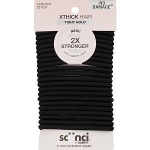scünci No Damage 2X Stronger Tight Hold Elastic Hair Ties - Black, 22 count-043194101467-LR-364132-1-LR eShop
