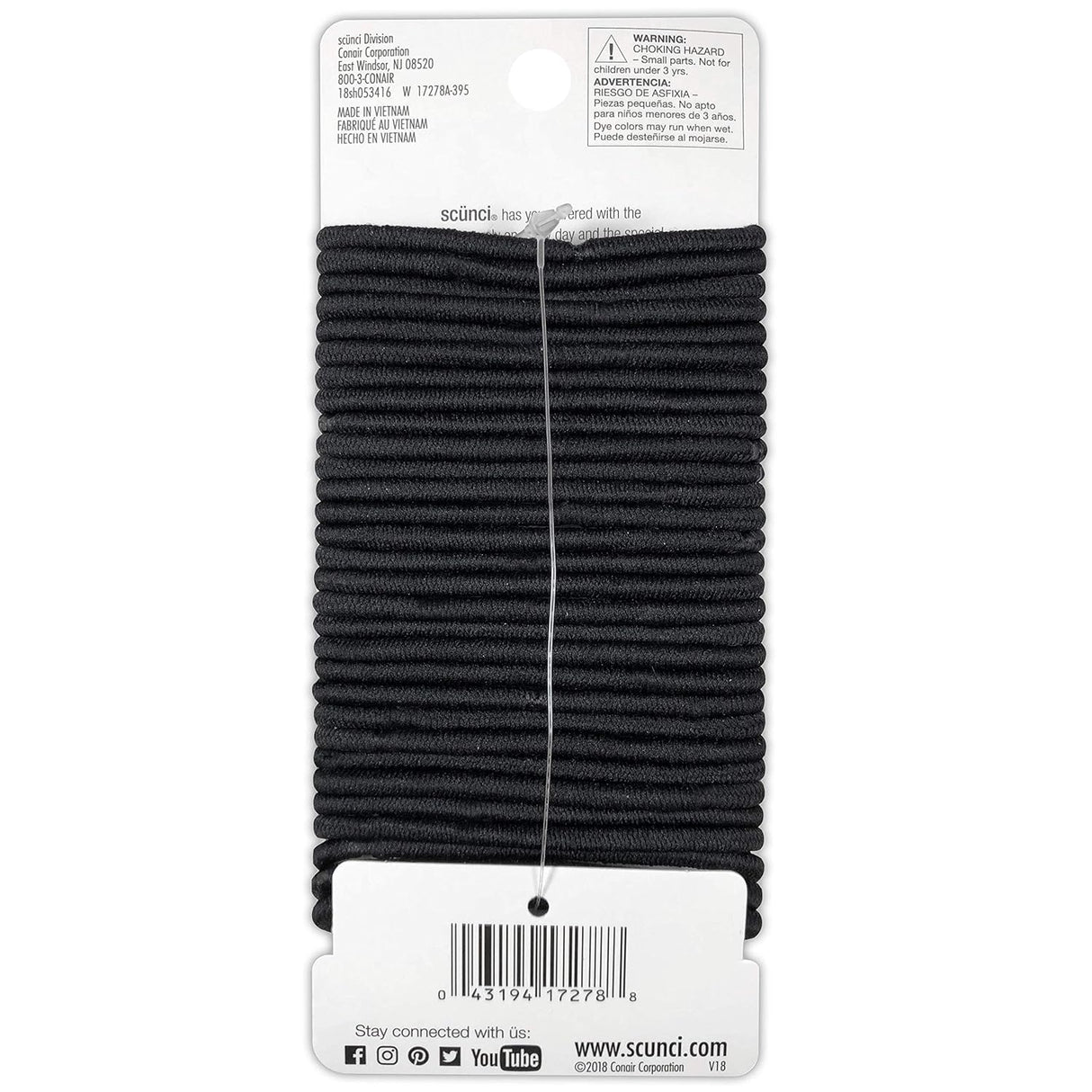 scünci No-Damage All Day Hold Hair Elastics - Black, 30 count-043194172788-LR-192254-3-LR eShop
