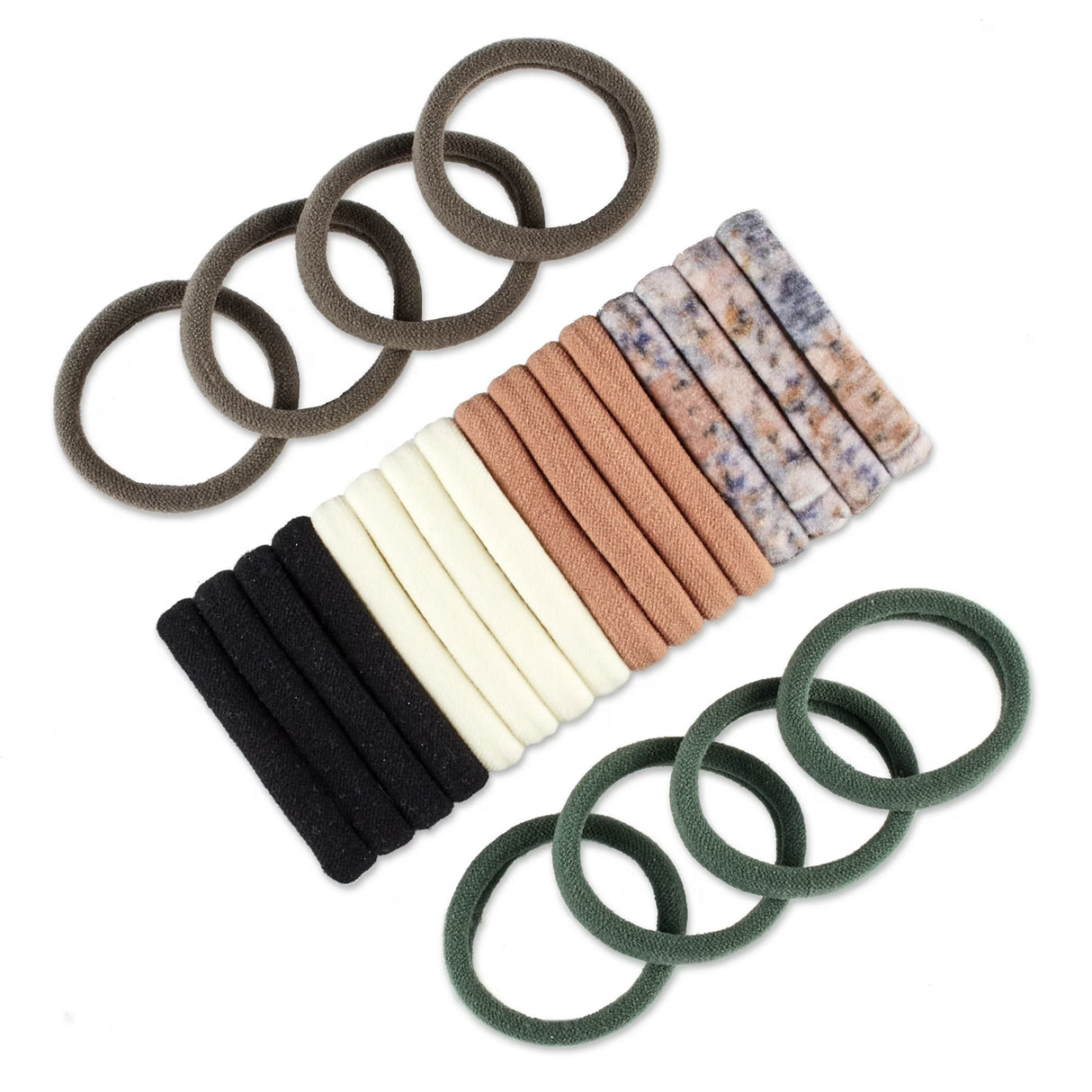 scünci No-Damage Elastic Hair Tie Ponytailers - Assorted Neutrals, 24 count-043194703203-LR-364140-2-LR eShop