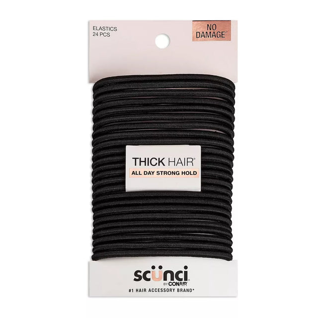 scünci No Damage Elastic Hair Ties - Black, 24 count-043194178292-LR-204211-1-LR eShop