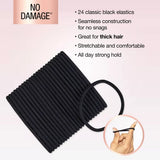 scünci No Damage Elastic Hair Ties - Black, 24 count-043194178292-LR-204211-5-LR eShop