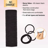 scünci No Damage Elastic Hair Ties - Black, 60 count-043194214303-LR-319469-5-LR eShop