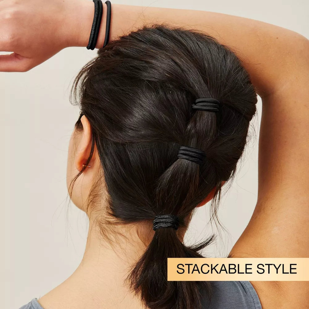 scünci No Damage Elastic Hair Ties - Black, 60 count-043194214303-LR-319469-7-LR eShop