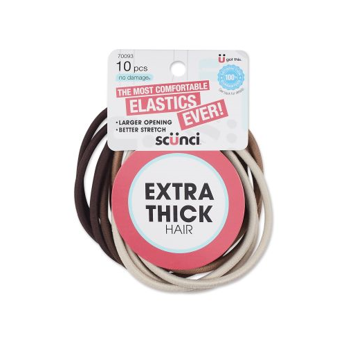Scünci No Damage Extra Thick Hair 4mm 9.5" Hair Elasticks, 10 CT-043194700936-LR-335030-1-LR eShop