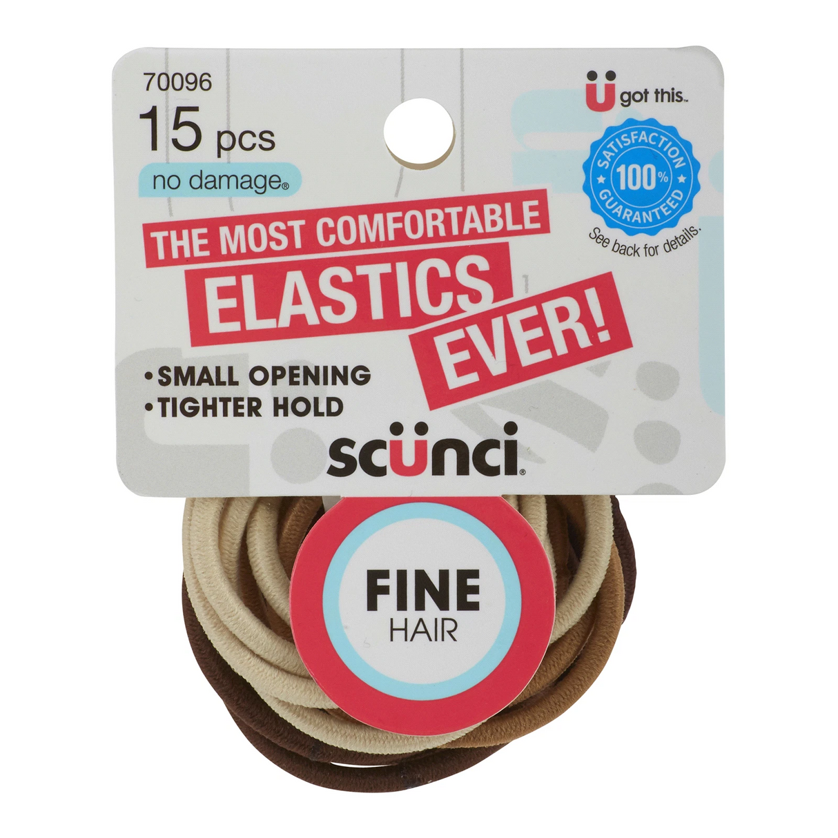 scünci No-Damage Fine Hair Elastics - Blonde and Brunette, 15 count-043194700967-LR-339748-1-LR eShop