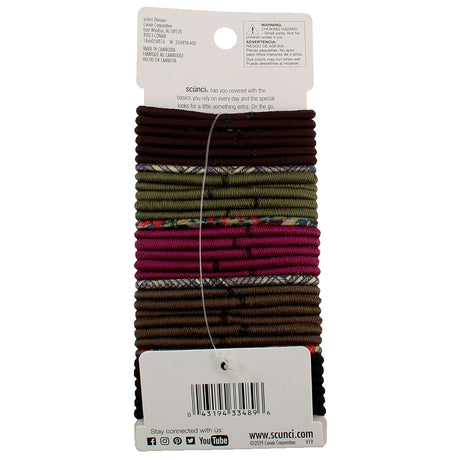 scünci No Damage Flat Printed & Round Hair Ties - Midtone Mixed, 32 count-043194334896-LR-333738-2-LR eShop