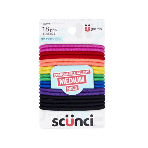 Scünci No Damage Hair Elastics Medium, Bright, Assorted, 18 CT-043194167777-LR-157052-1-LR eShop