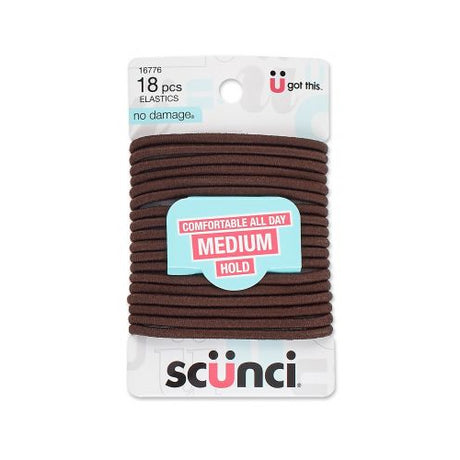 Scünci No Damage Hair Elastics Medium, Brown, 18 CT-043194167760-LR-165050-1-LR eShop
