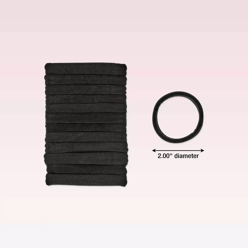 scünci No Damage Hosiery Elastic Ponytailer - Black, 12 count-043194101474-LR-360871-6-LR eShop