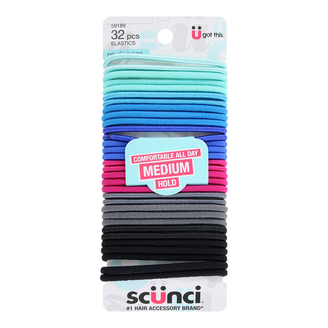 scünci No Damage Large Hair Elastics - Assorted Caribbeans, 32 counts-043194591893-LR-274808-1-LR eShop