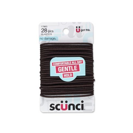 Scünci No Damage Large Hair Elastics, Brown, 28 CT-043194178636-LR-184254-1-LR eShop