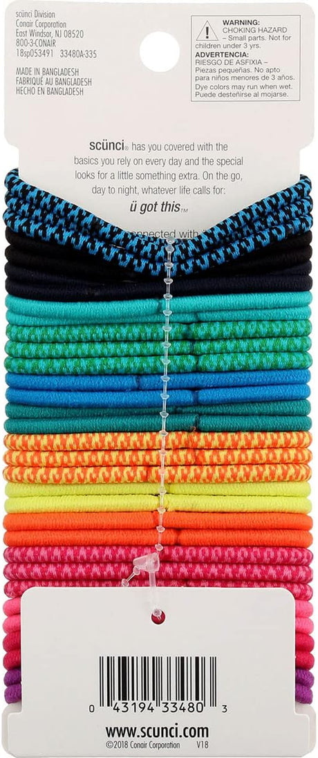 scünci No Damage Medium Hold Elastics - Assorted Brights and Patterns, 32 count-043194334803-LR-335056-2-LR eShop