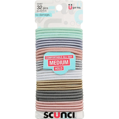 scünci No Damage Medium Hold Hair Elastics - Assorted Pastels, 32 count-043194334872-LR-335058-1-LR eShop