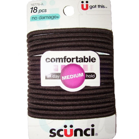 scünci No Damage Medium Hold Hair Elastics - Black, 18 count-043194167753-LR-157051-1-LR eShop