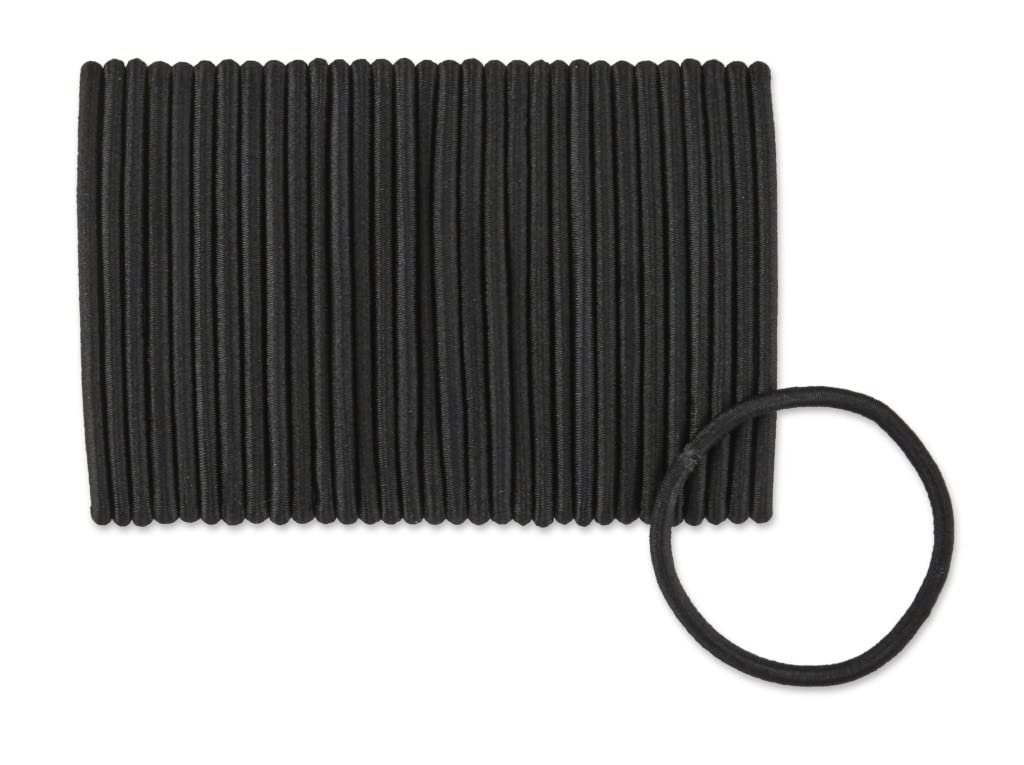 scünci No Damage Medium Hold Mixed Satin & Regular Hair Elastics - Black, 32 count-043194334919-LR-335059-2-LR eShop