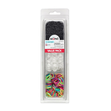 scünci No Damage Polyband Value Pack - Assorted Colors, 2000 count-043194327225-LR-352773-1-LR eShop