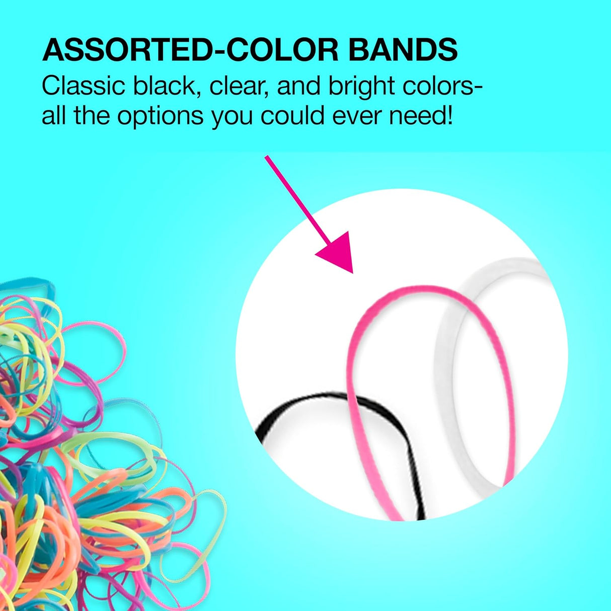 scünci No Damage Polyband Value Pack - Assorted Colors, 2000 count-043194327225-LR-352773-3-LR eShop