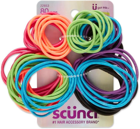 scünci No Damage Ponytail Elastics - Assorted Brights, 80 count-043194228539-LR-274371-1-LR eShop