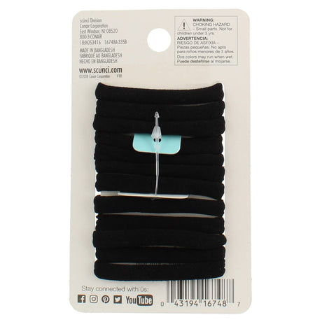 scünci No Damage Soft Ponytailers - Black, 12 count-043194167487-LR-157045-2-LR eShop