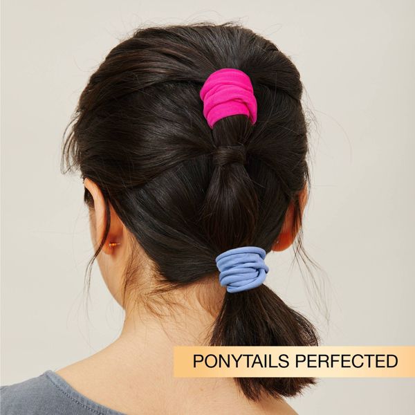 scünci No Damage Super Comfy Hosiery Elastic Hair Tie Ponytailers for All Hair - Assorted Colors, 12 count-043194104659-LR-361974-3-LR eShop