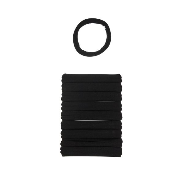 scünci No Damage Super Comfy Hosiery Elastic Hair Tie Ponytailers for Thick Hair - Black, 10 count-043194101498-LR-361972-2-LR eShop