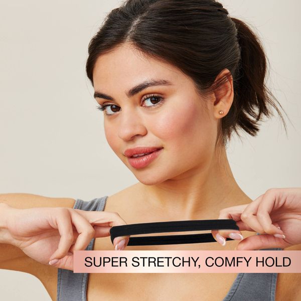 scünci No Damage Super Comfy Hosiery Elastic Hair Tie Ponytailers for Thick Hair - Black, 10 count-043194101498-LR-361972-6-LR eShop