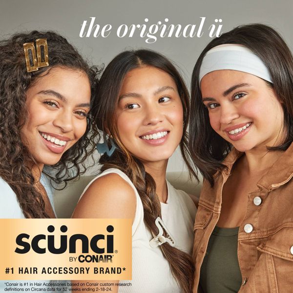 scünci No Damage Super Comfy Hosiery Elastic Hair Tie Ponytailers for Thick Hair - Black, 10 count-043194101498-LR-361972-8-LR eShop