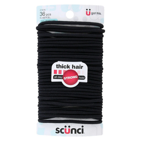 scünci No Damage Thick Hair Elastics - Black, 36 count-043194218769-LR-341240-1-LR eShop