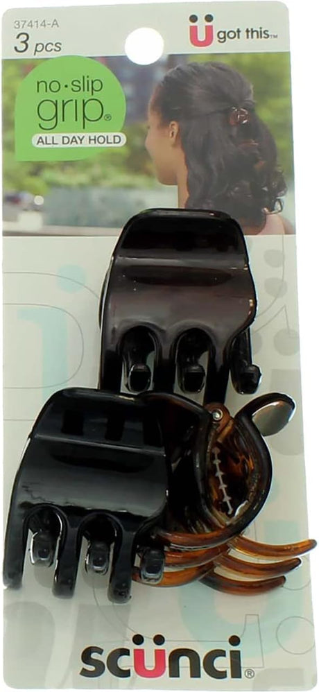 scünci No Slip Grip All Day Medium Hold Jaw Clips, 3 count-043194374144-LR-339166-1-LR eShop
