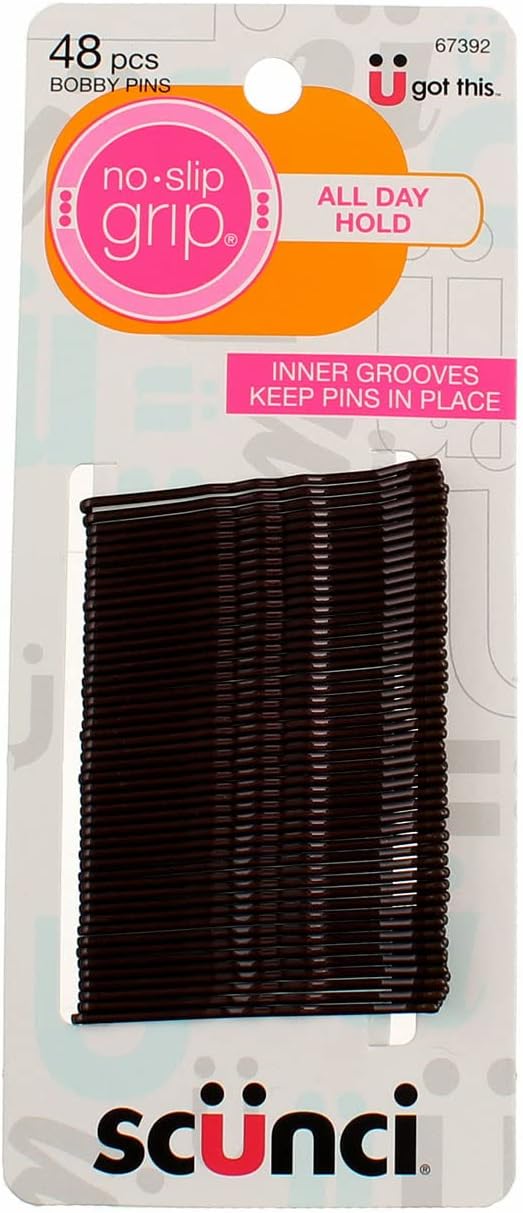 scünci No-Slip Grip Bobby Pins - Brown, 48 count-043194673926-LR-184488-1-LR eShop