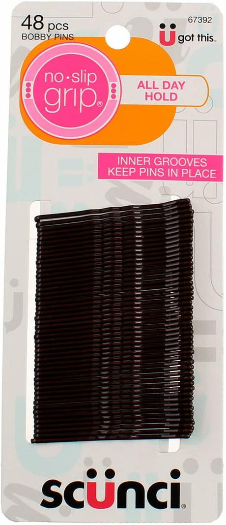 scünci No-Slip Grip Bobby Pins - Brown, 48 count-043194673926-LR-184488-1-LR eShop
