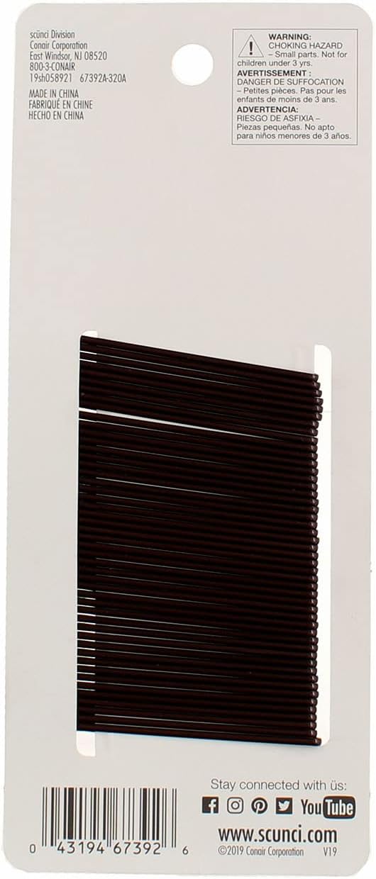 scünci No-Slip Grip Bobby Pins - Brown, 48 count-043194673926-LR-184488-2-LR eShop