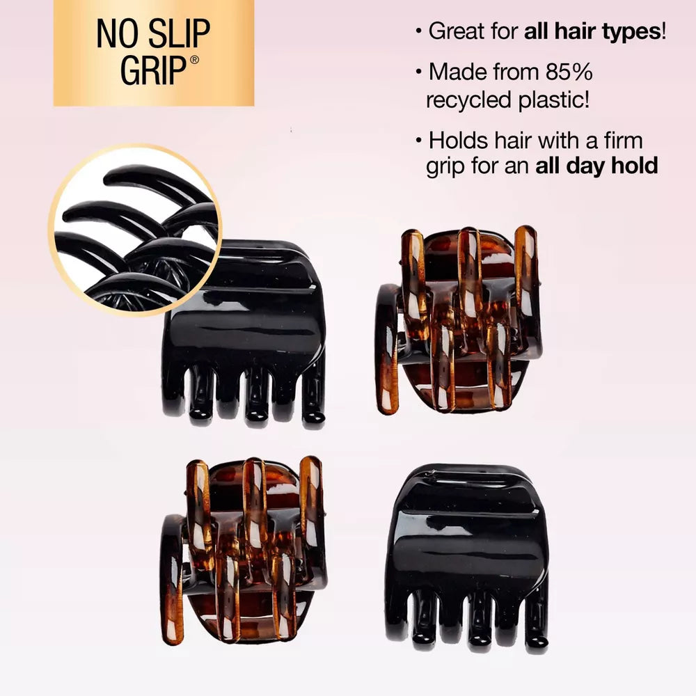 scünci No-Slip Grip Claw Clips - Tortoise and Black, 4 count-043194392209-LR-263876-5-LR eShop
