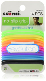 scünci No-Slip Grip Evolution Jelly Ponytailers - Assorted Brights, 14 count-043194592937-LR-212391-1-LR eShop