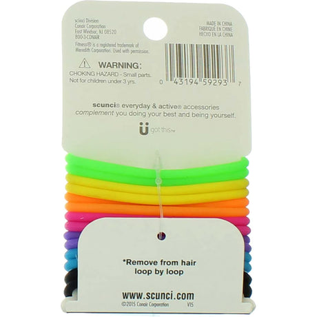 scünci No-Slip Grip Evolution Jelly Ponytailers - Assorted Brights, 14 count-043194592937-LR-212391-2-LR eShop
