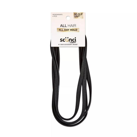 scünci No-Slip Grip Headbands - Black, 4 count-043194583232-LR-178364-1-LR eShop