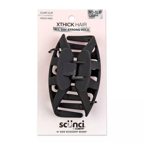 scünci No-Slip Grip Recycled Extra Large Claw Clip For Extra Thick Hair - Matte Black-043194326945-LR-335044-1-LR eShop