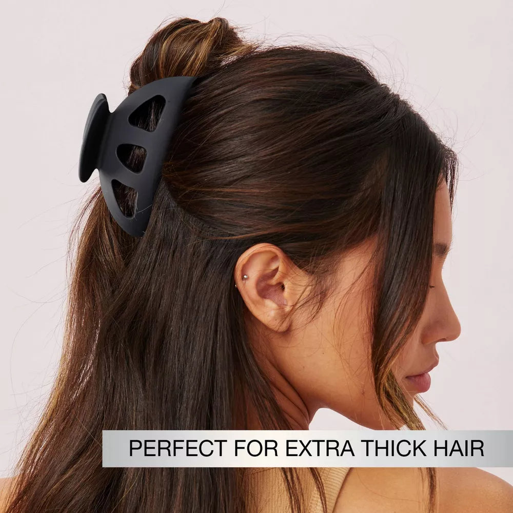 scünci No-Slip Grip Recycled Extra Large Claw Clip For Extra Thick Hair - Matte Black-043194326945-LR-335044-6-LR eShop