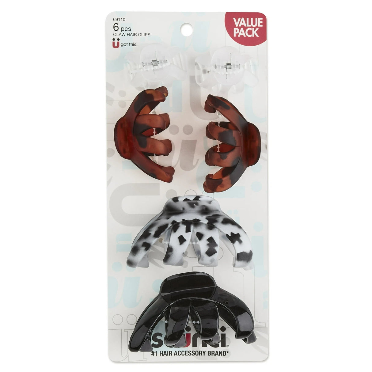 scünci Octopus Claw Clips in Assorted Sizes - Neutral Colors, 6 count-043194691104-LR-348449-1-LR eShop