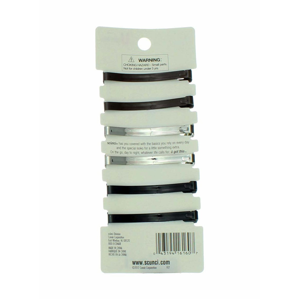scünci Open Center Metal Barrettes - Assorted Colors, 6 count-043194161607-LR-157019-2-LR eShop