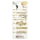 scünci Pearl Embellished Metal Bobby Pins - Gold, 8 count-043194601738-LR-350141-1-LR eShop