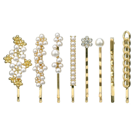 scünci Pearl Embellished Metal Bobby Pins - Gold, 8 count-043194601738-LR-350141-2-LR eShop