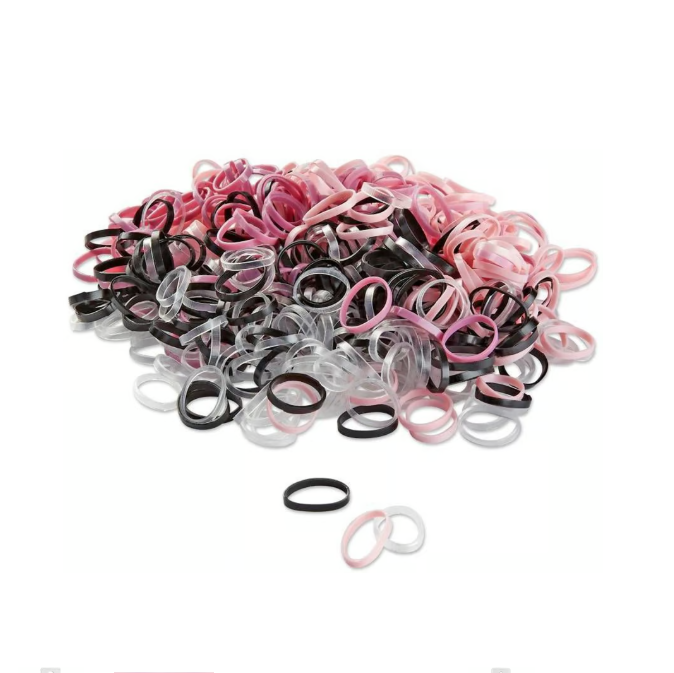 scünci Polyband Elastics Hair Ties with Reusable Pouch - Assorted Pinks, 450 count-043194104550-LR-360905-2-LR eShop